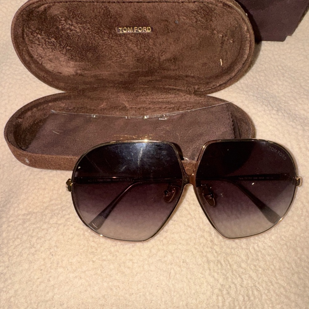 Tom Ford Women's Gold and Black Sunglasses